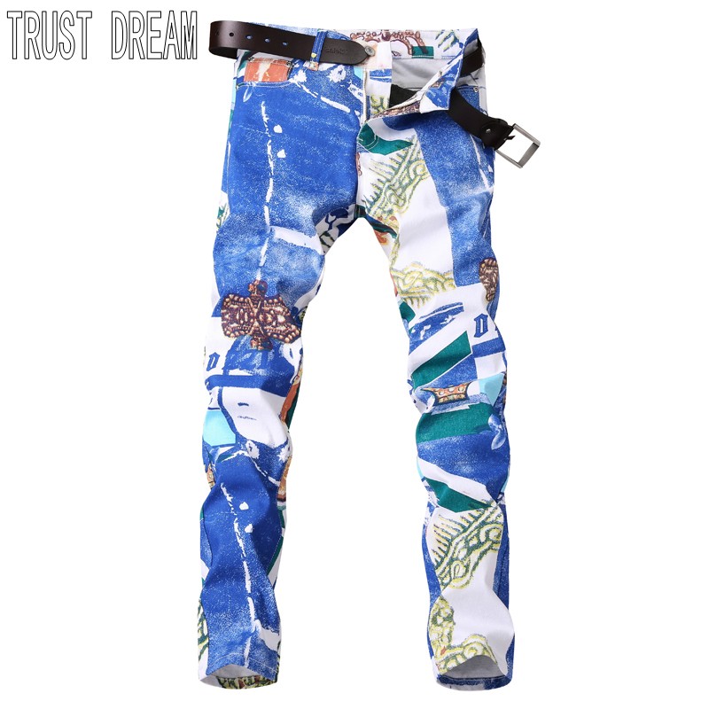 Men's Jeans Wholesale-TRUST DREAM Style Men Colorful Floral Slim Blue Graffitic Print Personal Pant Street Club Real Po, Wy585
Men's Jeans Wholesale-TRUST DREAM Style Men Colorful Floral Slim Blue Graffitic Print Personal Pant Street Club Real Po, Wy585