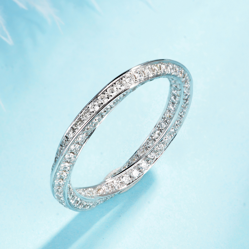 Vecalon Cross 925 Sterling Silver Infinity ring 5A Zircon Cz Diamonique Engagement wedding Band rings for women Bridesmaid Gift