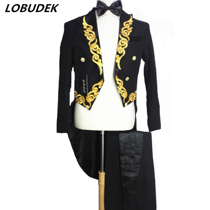 Black male Tuxedo clothing jacket long suits singer stage wedding groom prom party costume Bar singer dancer star nightclub performance show
Black male Tuxedo clothing jacket long suits singer stage wedding groom prom party costume Bar singer dancer star nightclub performance show