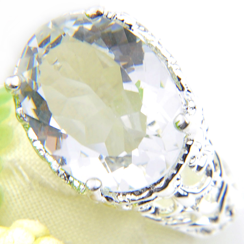 Luckyshine White Oval Topaz Rings Gemstone 925 Silver Solitaire Unisex Fashion Women Wedding Ring Engagement Zircon Ring Size 7 8 9
Luckyshine White Oval Topaz Rings Gemstone 925 Silver Solitaire Unisex Fashion Women Wedding Ring Engagement Zircon Ring Size 7 8 9