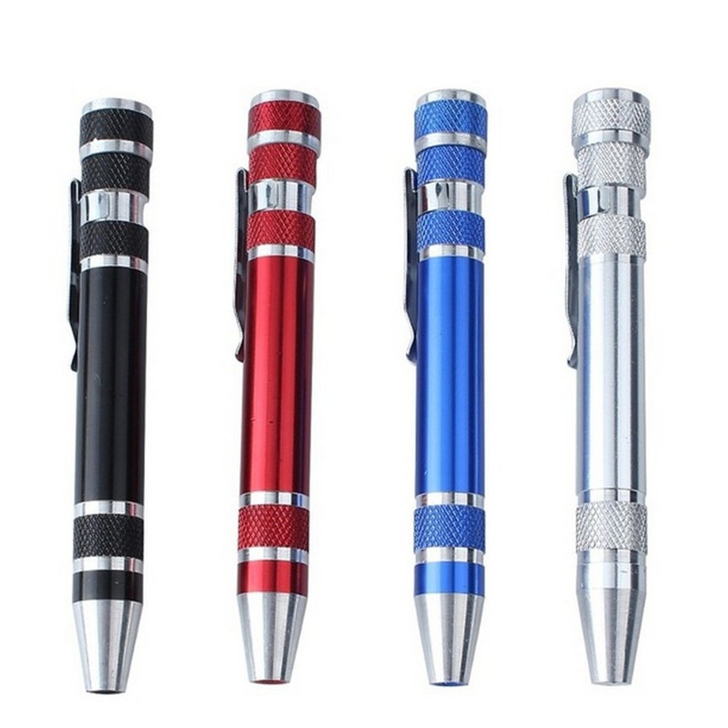 New 8 In 1 Multi Function Mini Precision Screwdriver Portable Aluminum Alloy Hand Home Garden Outdoor Tool Screwdriver Pen 4 Colors
New 8 In 1 Multi Function Mini Precision Screwdriver Portable Aluminum Alloy Hand Home Garden Outdoor Tool Screwdriver Pen 4 Colors