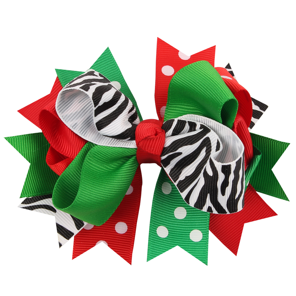 Xmas Bow Clip 12CM Christmas Design Hair Flowers Children Headwear Kids Hairpin Girls Baby Headwear Accessories HC045