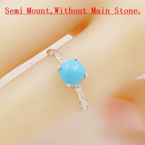 925 Sterling Silver Engagement Wedding Ring for Women Crystal 5x5mm 7x7mm 6x6mm Oval Cabochon Semi Mount Ring Setting DIY Stone