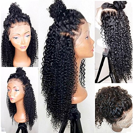 Transparent invisible 360 full Lace Frontal Wig Human Hair 150% density kinky Curly Bleached Konts Brazilian Virgin remy Glueless hd Wigs Pre-Plucked 