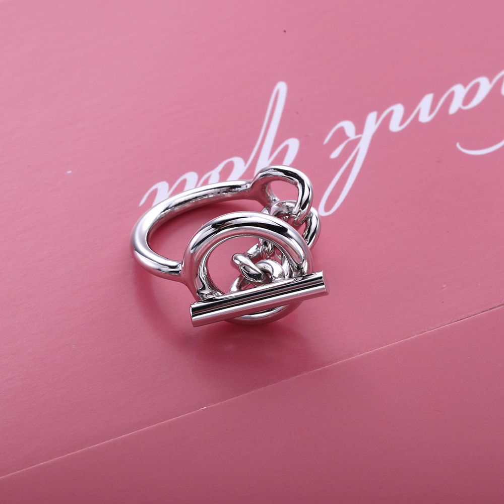 Slovecabin 2017 France Popular Jewelry 925 Sterling Silver Rope Chain Ring For Women Rotatable Lock Wedding Ring Fine Jewelry S18101001