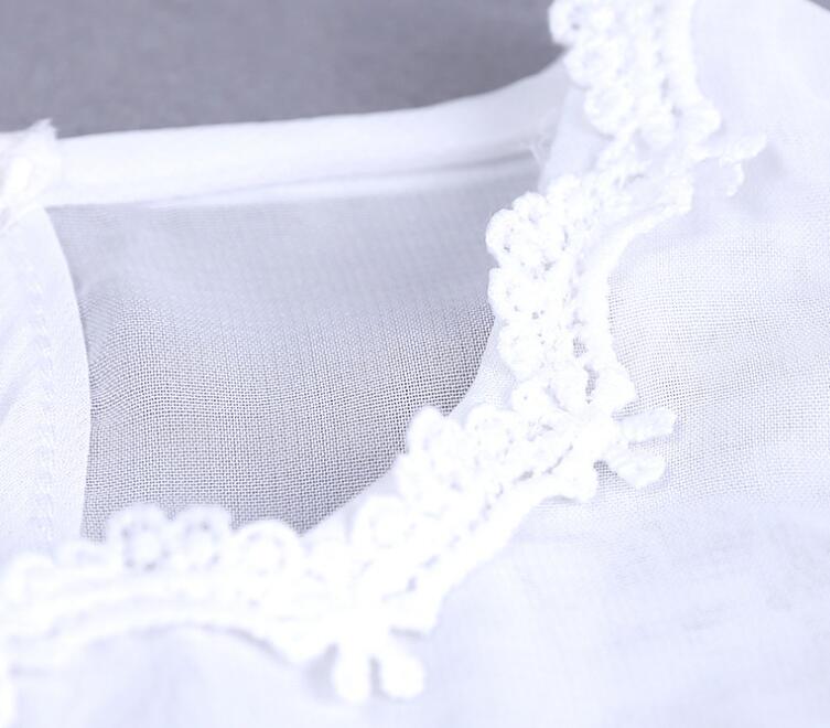 Baby Girls Summer Clothes Set Kids Lace Flowers Off Shoulder White Top + Stripe Shorts Girl 2pcs Set Children Outfits Clothing Suit 13425