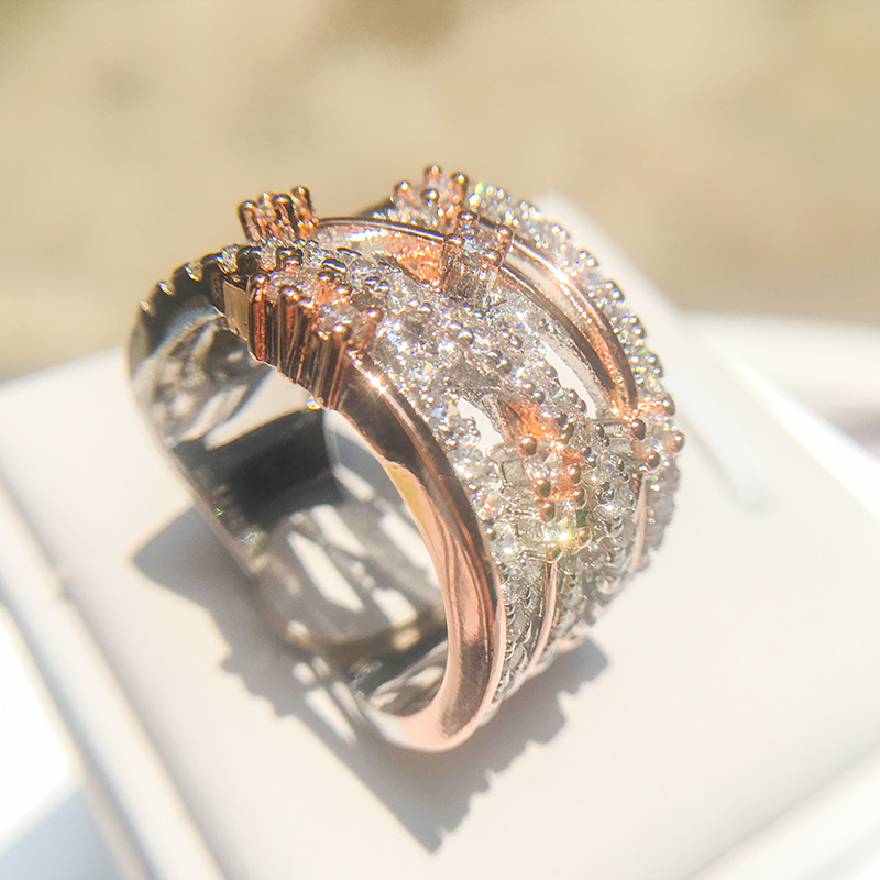 2024 Wholesale Sterg Sier Cross Ring White Sapphire Wedding Band