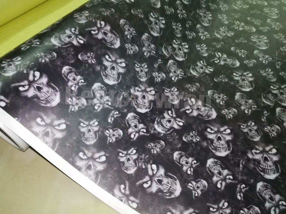 Black stickerbomb skull style Vinyl wraps for Vehicle car wrap Graphic Camo covering stickers air bubble free 1.52x30m 5x98ft