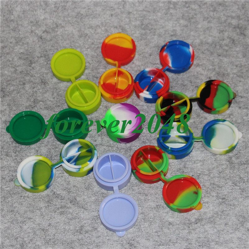 Colorful 2in1 Silicone Wax Box 10ML Wax Containers Silicone Jars Containers Silicon Holder Box Silicon Jars Wax Containers