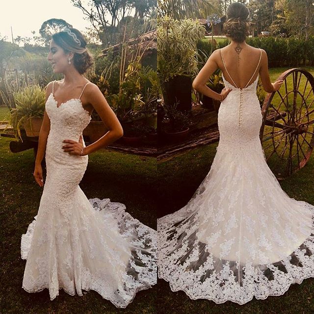 Spaghetti Straps Mermaid Wedding Dresses Sweetheart Lace Appliques Wedding Gowns Backless Bride Dresses robe de mariee, Ivory
Spaghetti Straps Mermaid Wedding Dresses Sweetheart Lace Appliques Wedding Gowns Backless Bride Dresses robe de mariee, Ivory