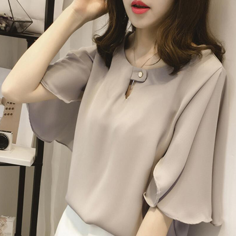 Chiffon Blusas Shirt voor Womens Elegante Open Hals losse Wit Grijze Blouses Dames Casual Shirts Plus Sizetops Vrouw, Grå
Chiffon Blusas Shirt voor Womens Elegante Open Hals losse Wit Grijze Blouses Dames Casual Shirts Plus Sizetops Vrouw, Grå