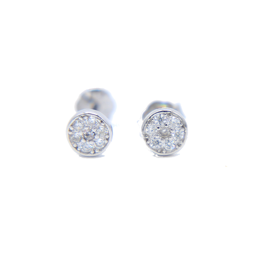 delicate minimal 925 sterling silver earring stud for girl micro pave cz tiny 4-5mm geometric round square multi piercing earrings