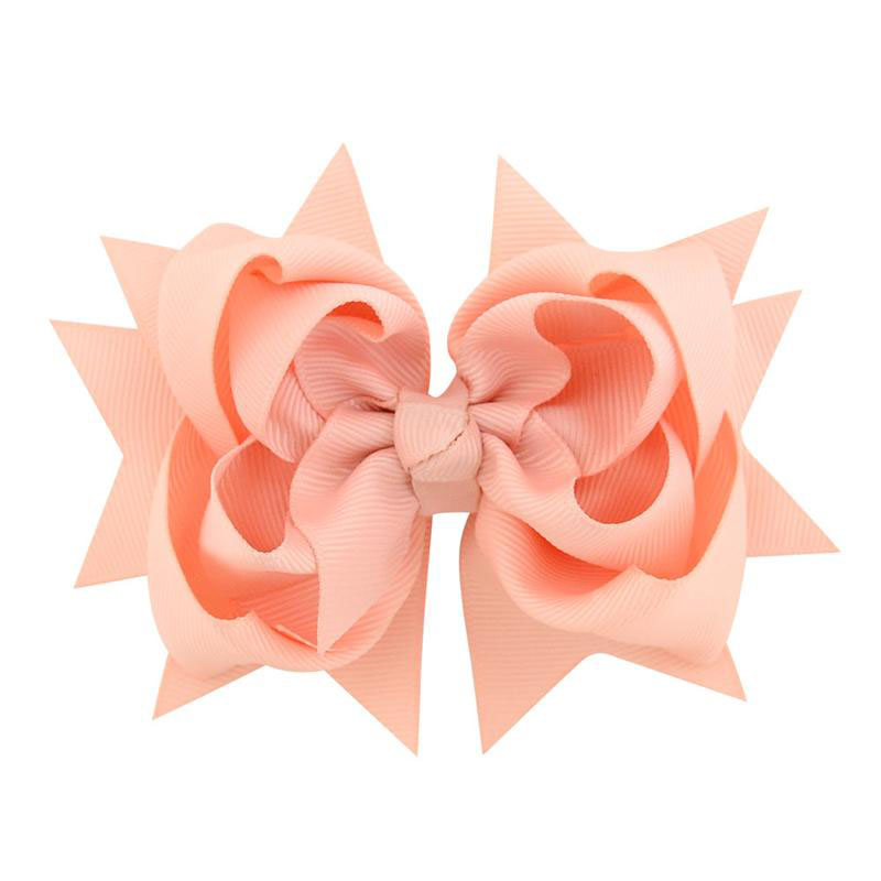 Baby Girls Boutique Hair Bows Accessories Hair Pins Solid Grosgrain Ribbon Bow With Clip Children Kids 3 layers Bow Hair Accessories