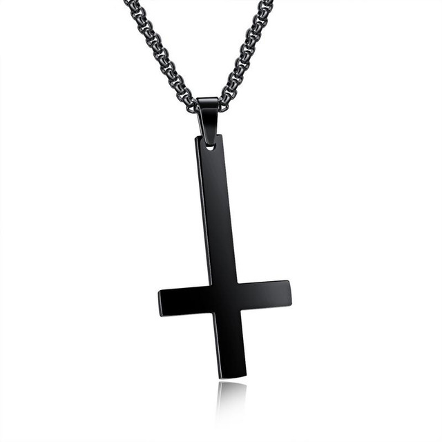 Male Black St Peter's Inverted Cross Pendant Necklace for Men Stainless Steel Choker Crux de Sanctus Petrus Jewelry Men Necklace
Male Black St Peter's Inverted Cross Pendant Necklace for Men Stainless Steel Choker Crux de Sanctus Petrus Jewelry Men Necklace