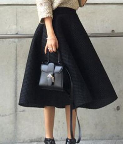 New design womens high waist hollow out ball gown midi long big expansion solid color party skirt S M L XL