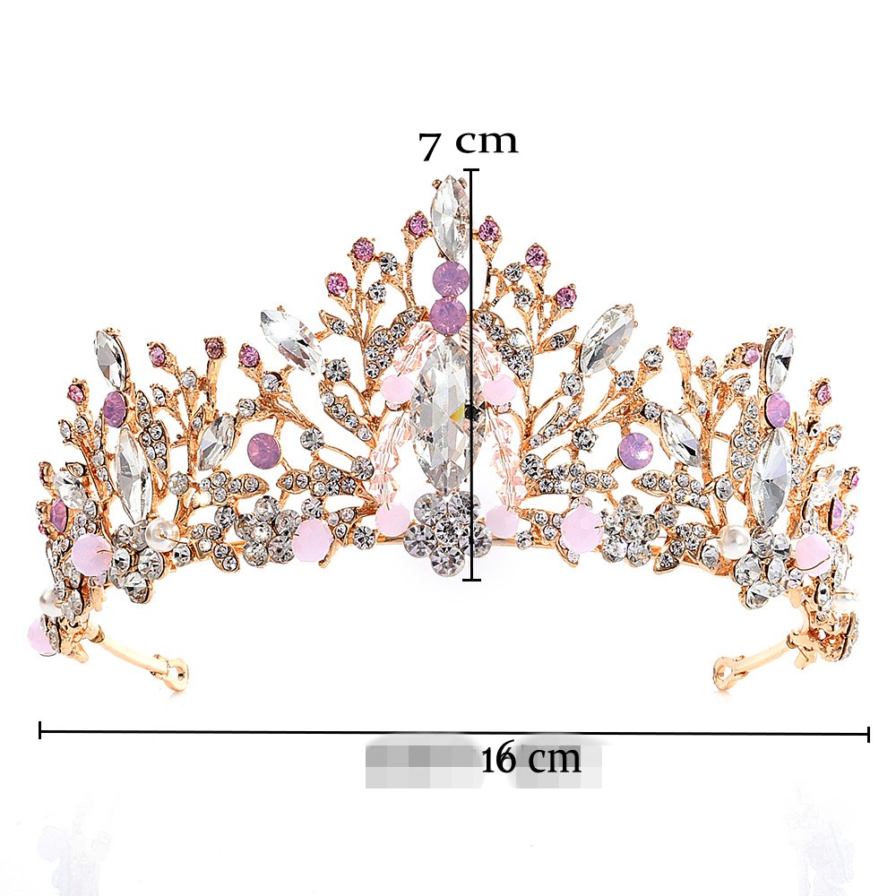 Silver Bridal Crown Rhinestone Crystals Royal Wedding Queen Crowns Princess Crystal Baroque Birthday Party Tiaras Pink Gold Sweet 16