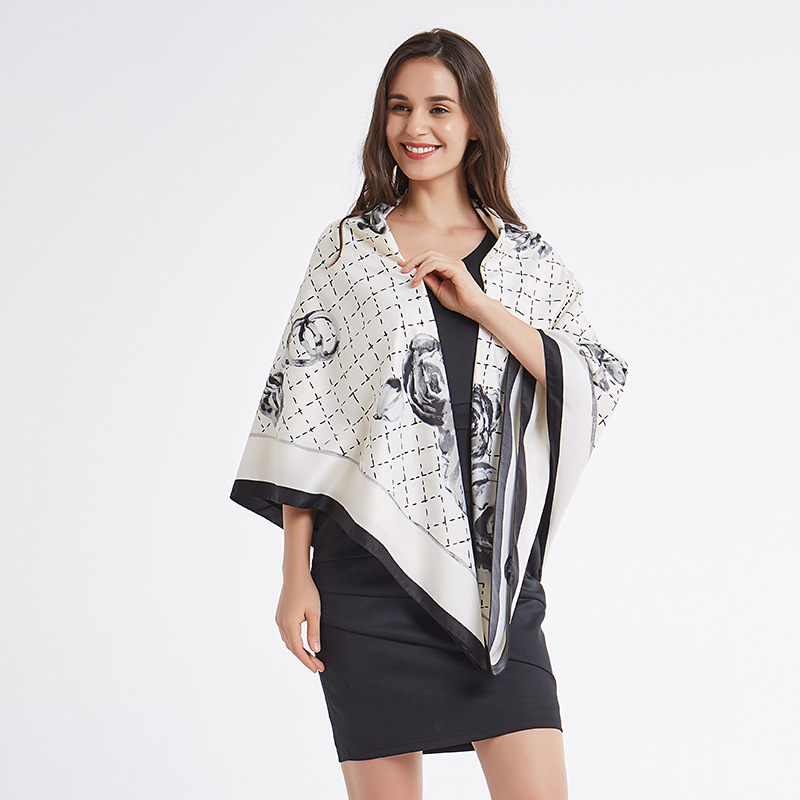 POBING 100% Silk Scarf Women Large Shawls Classic Alphabet Flower Print Square Scarves Echarpes Foulards Femme Wrap Bandanas 130*130CM
POBING 100% Silk Scarf Women Large Shawls Classic Alphabet Flower Print Square Scarves Echarpes Foulards Femme Wrap Bandanas 130*130CM