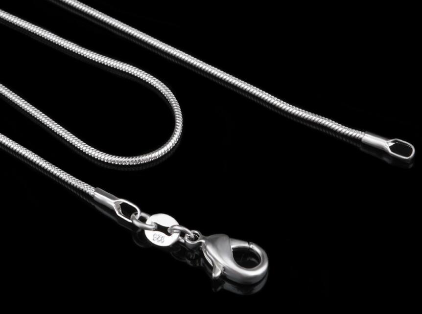 1MM snake bone chain fashion vogue silver plated snake chain foreign trade hot silver necklace (50pcs/lot) L409