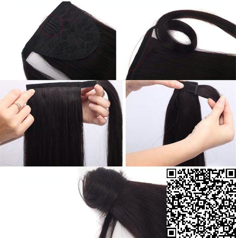 Body wave drawstring ponytail hairpiece wraps around pony tail natural black 1b wet wavy human hair ponytail hair extension 100g-160g