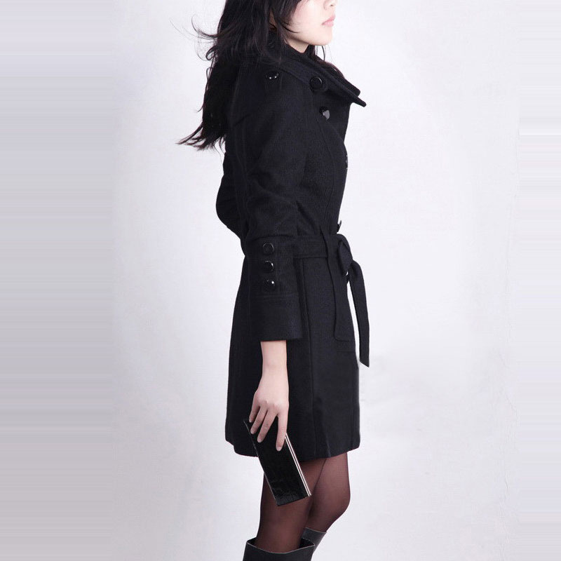 long sleeve winter wool coat women Europe style plus size casaco feminino ladies autumn new Slim long woolen coats Z5405