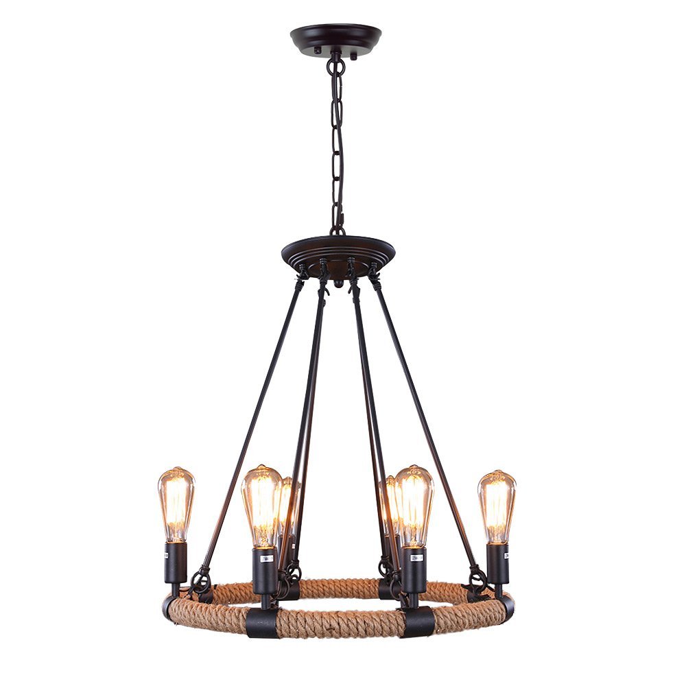 Loft Rope Pendant Lamp Rustic Chandeliers 6-light Vintage Lighting Fixture Iron Adison Chain Droplights For living room indoor lights
Loft Rope Pendant Lamp Rustic Chandeliers 6-light Vintage Lighting Fixture Iron Adison Chain Droplights For living room indoor lights