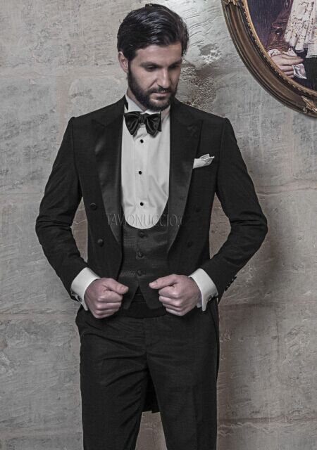HOT -- New Design Peaked Lapel Back Vent Black Tailcoat Men Party Groomsmen Suits in Wedding Tuxedos (Jacket+Pants+Tie+Vest) NO;289, Same as image
HOT -- New Design Peaked Lapel Back Vent Black Tailcoat Men Party Groomsmen Suits in Wedding Tuxedos (Jacket+Pants+Tie+Vest) NO;289, Same as image