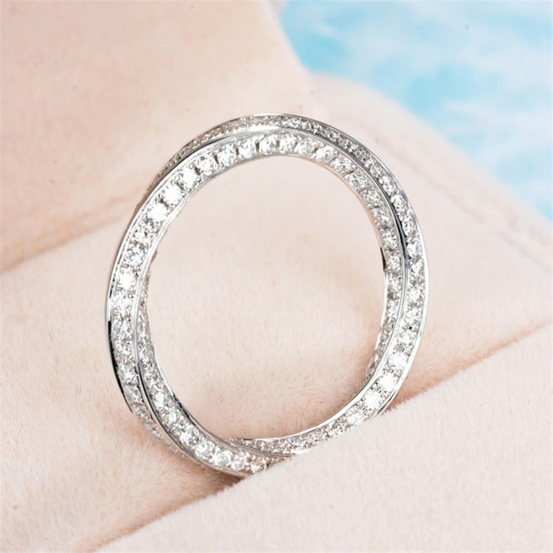 Vecalon Cross 925 Sterling Silver Infinity ring 5A Zircon Cz Diamonique Engagement wedding Band rings for women Bridesmaid Gift