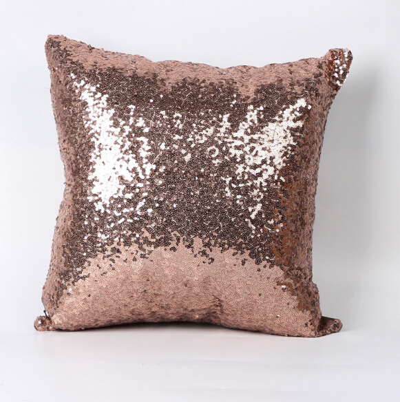 Glitter Sequin Pillow Case Solid Color Cushion Cases Cover Cafe Car Seat Sofa Reversible Sequins Flip Home Textile No Filling
