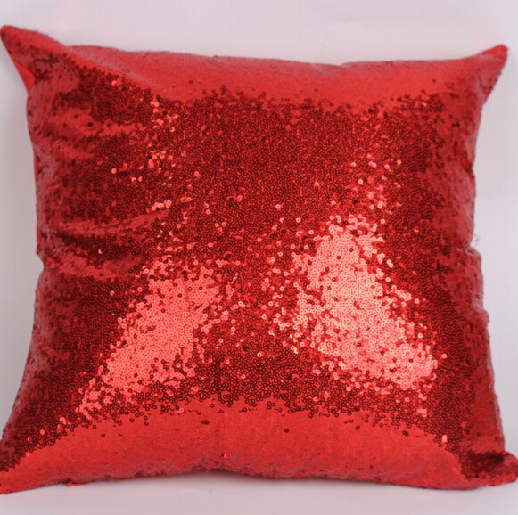 Glitter Sequin Pillow Case Solid Color Cushion Cases Cover Cafe Car Seat Sofa Reversible Sequins Flip Home Textile No Filling