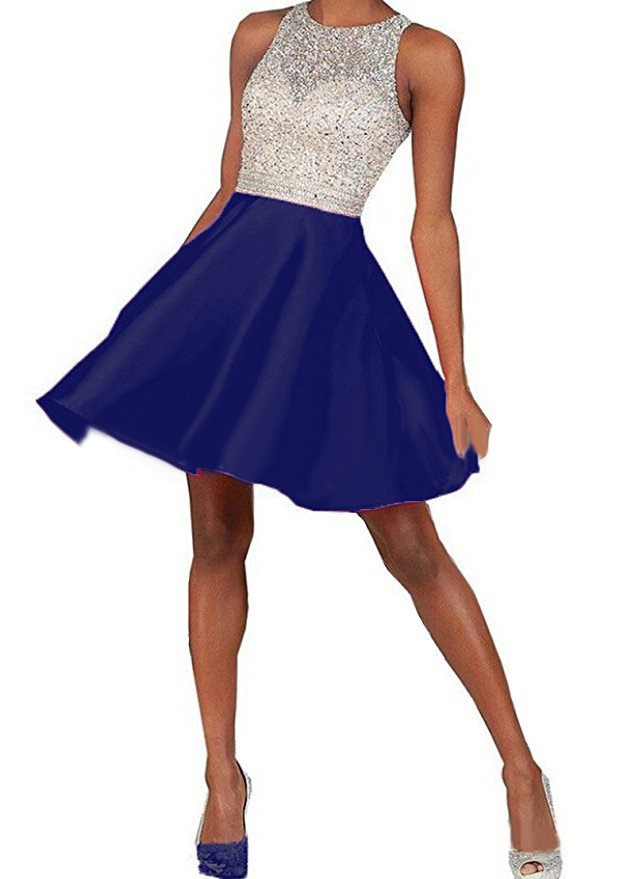 2018 New Arrival Cheap Short Homecoming Dresses Plus Size Beaded Crystals Graduation Gown Formal Prom Cocktail Party Gown QC1161