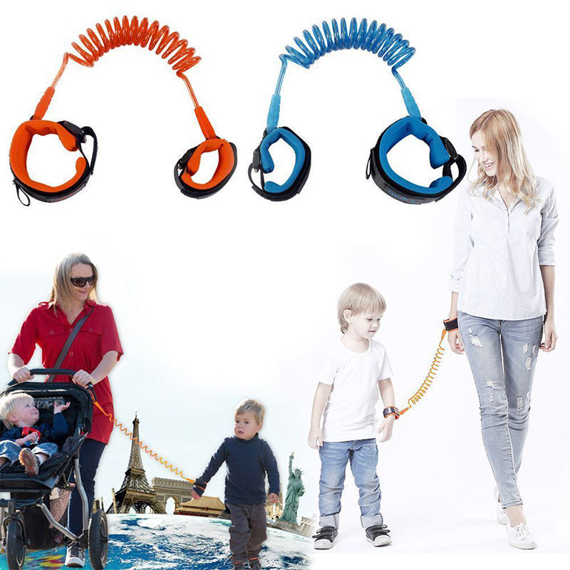 1.5M 2M 2.5M Fashion Baby Child Kids anti lost wristband Wrist Link Safety Harness Strap Rope Leash with metal connector Free
