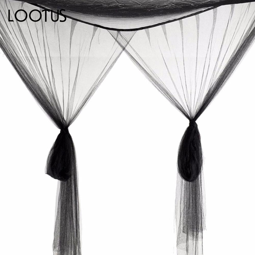 4 Doors Open Bed Canopy Netting Square Summer Full Queen King Rectangle Elegant Bedding Accessories Mesh Insect Bed Net