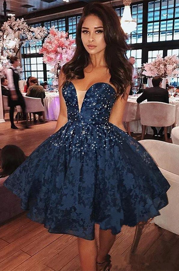 New Arrival Sweetheart Homecoming Dresses Printed Rhinestones Knee Length Elegant Evening Formal Dresses 2018 Short Prom Dress