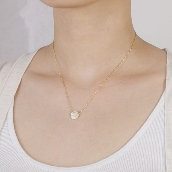30PCS Brushed Round Circle Necklace Tiny Disk Coin Necklace Geometric Disc Dot Necklace Simple Pie Cake Necklaces for Women