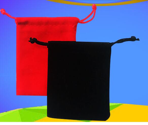 Velvet black Pure color Bags woman vintage drawstring bag for Gift diy handmade Jewelry Packaging Bag