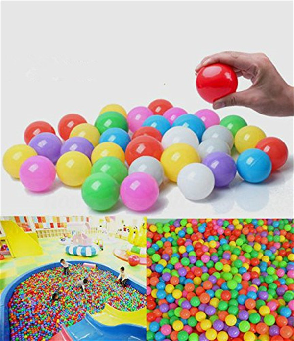 100pcs Colorful Fun Balls Soft Plastic Ball Pit Balls Baby Kids Tent Swim Toys Ball 55CM Colours