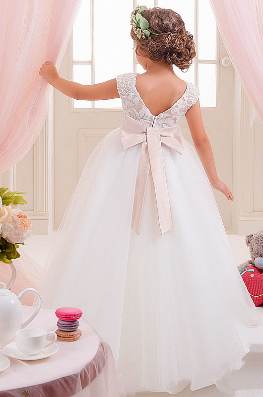 Flower Girls Dresses Bow Sash Tulle Applique Party Princess Kids Party Birthday Gowns Girl Communion Pageant Dress, Ivory
Flower Girls Dresses Bow Sash Tulle Applique Party Princess Kids Party Birthday Gowns Girl Communion Pageant Dress, Ivory