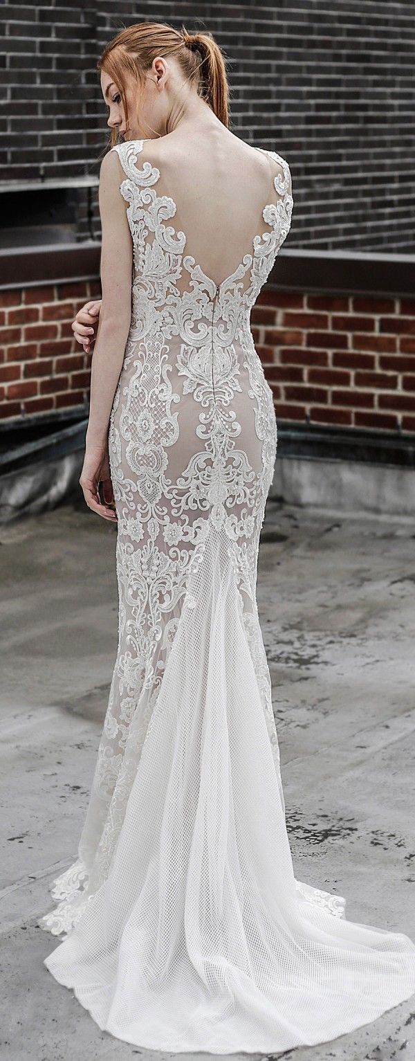 Sexy Mermaid Beach Wedding Dresses Full Lace Appliqued Bateau Neck Trumpet Boho Bridal Gowns Sweep Train vestido de novia