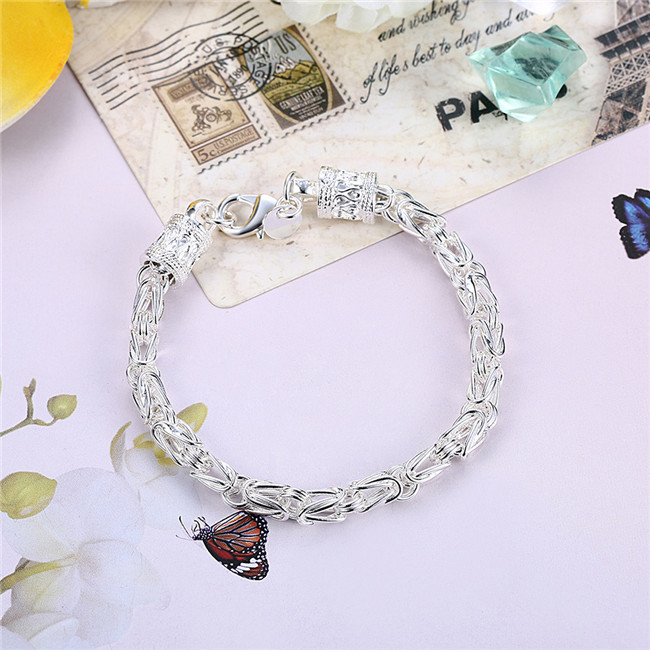 Full Huangshi plum blossom Bracelet sterling silver plated bracelet ; New arrival fashion men and women 925 silver bracelet SPB096