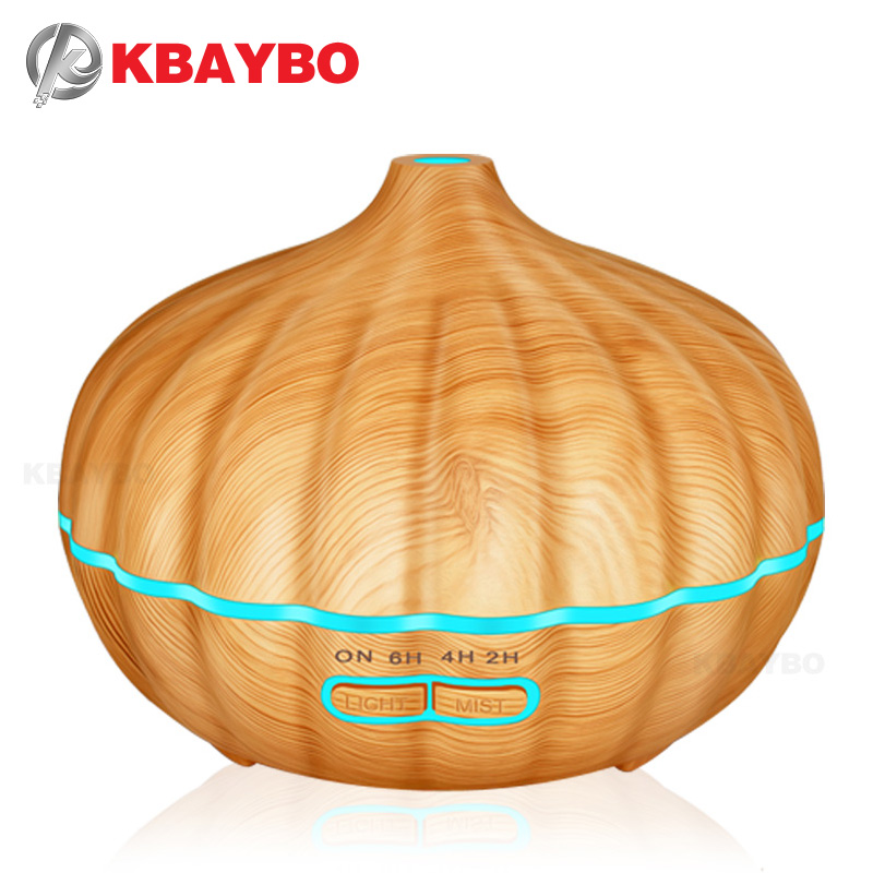 KBAYBO 550ml Ultrasonic Aromatherapy Diffuser Wood Grain Ultrasonic Air Humidifier for Office Home Bedroom Living Room