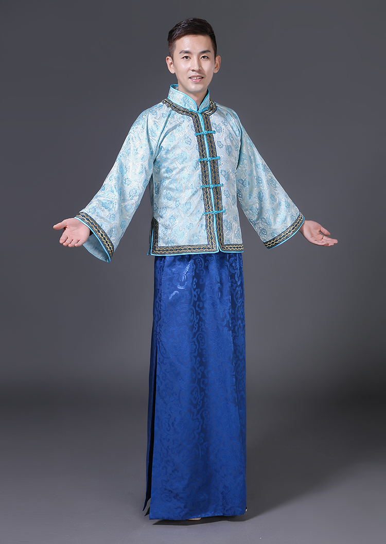 Chinese Men Cheongsam Tang suit Costume Oriental Hanfu male vestido traditional Chinese ancient the qing dynasty garment Ethnic Clothing