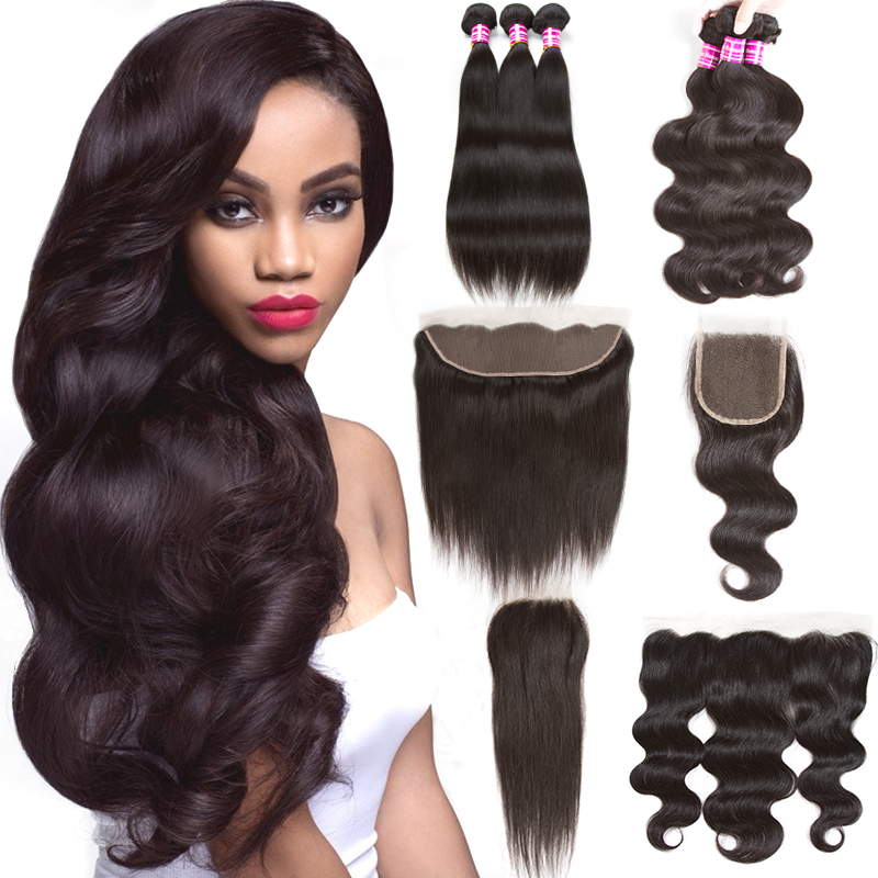 Cheap 8A Brazilian Straight Virgin Hair Bundles With Lace Closure Body Wave 3 Bundles with Frontal Human Hair Weaves Extensions Wholesale
Cheap 8A Brazilian Straight Virgin Hair Bundles With Lace Closure Body Wave 3 Bundles with Frontal Human Hair Weaves Extensions Wholesale