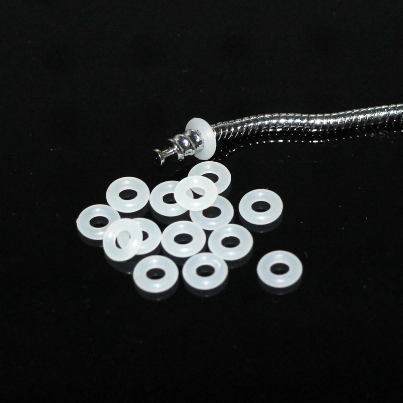 Free Shipping 20pcs White Rubber Clip Charms Safety Stopper Bead Fits European Style  Charm Bracelets & Necklaces