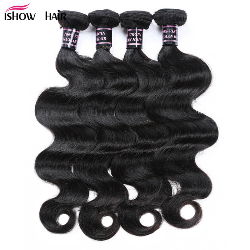 Ishow Mink Brazilian Body Yaki Straight Loose Deep Water Human Hair Bundles Virgin Human Hair Extensions Hair Wefts for Black Women