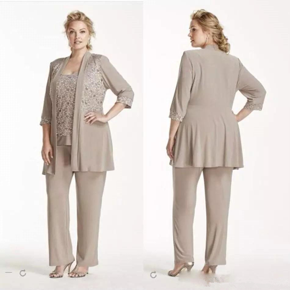 Plus Sizes 3 Pieces Mother Of the Bride Pant Suits Chiffon Mothers Suits With Lace Jacket Formal Evening Party Dresses for Mother ba9106
Plus Sizes 3 Pieces Mother Of the Bride Pant Suits Chiffon Mothers Suits With Lace Jacket Formal Evening Party Dresses for Mother ba9106