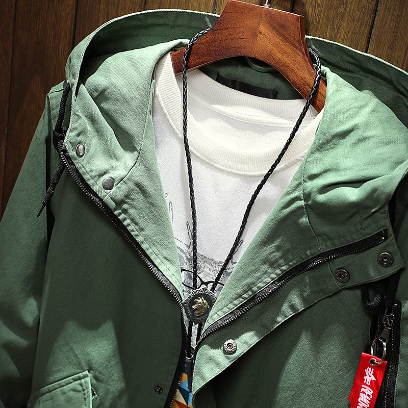 Men's Trench Coats 2023 Autumn Man Jacket Male Coat Oversize Hoodies Young High Quality Cotton Brand Long Windbreaker L