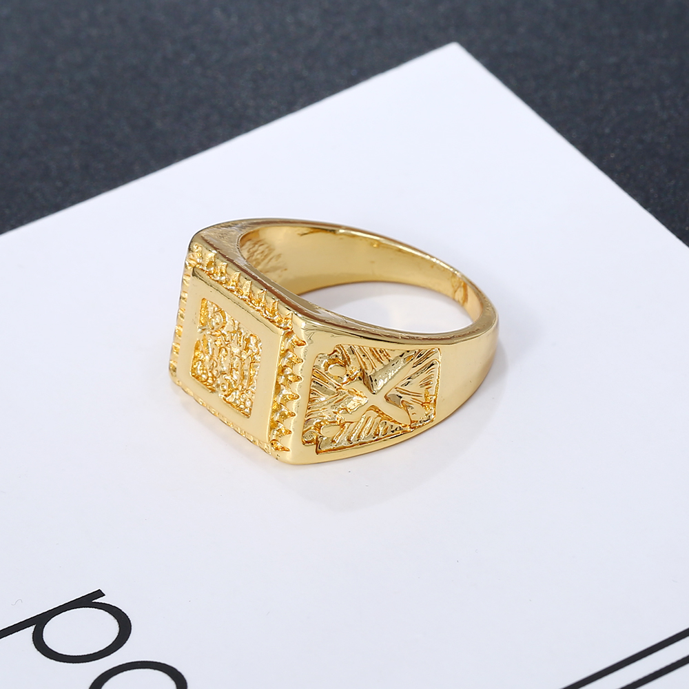 Best Gift 18K Gold Plated Men Jewelry Arab Rings Gold Plated Brand Middle East Jewelry Quran Ring For Men Christmas Gifts