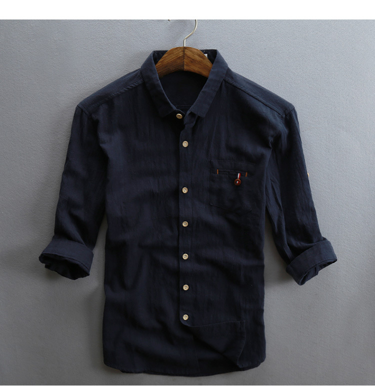 Helisopus 2017 Men Linen Shirt Half Sleeve Cotton Thin Grey Black Shirts With Pocket Plus Size Male Casual V
