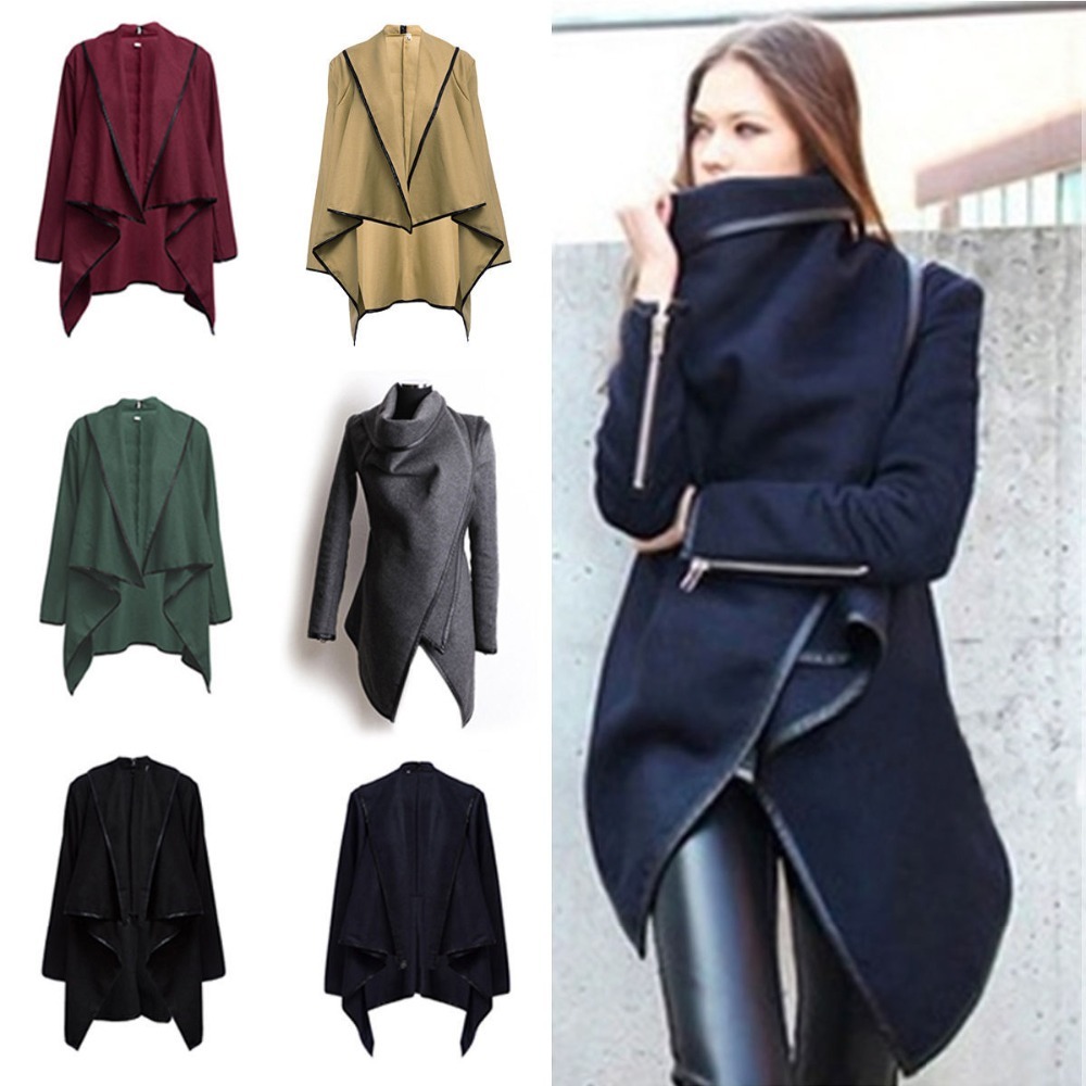 2015 plus size winter/spring new women woolen coat windbreaker jacket Slim female wool Trench coats cardigan 9 colors S18101204