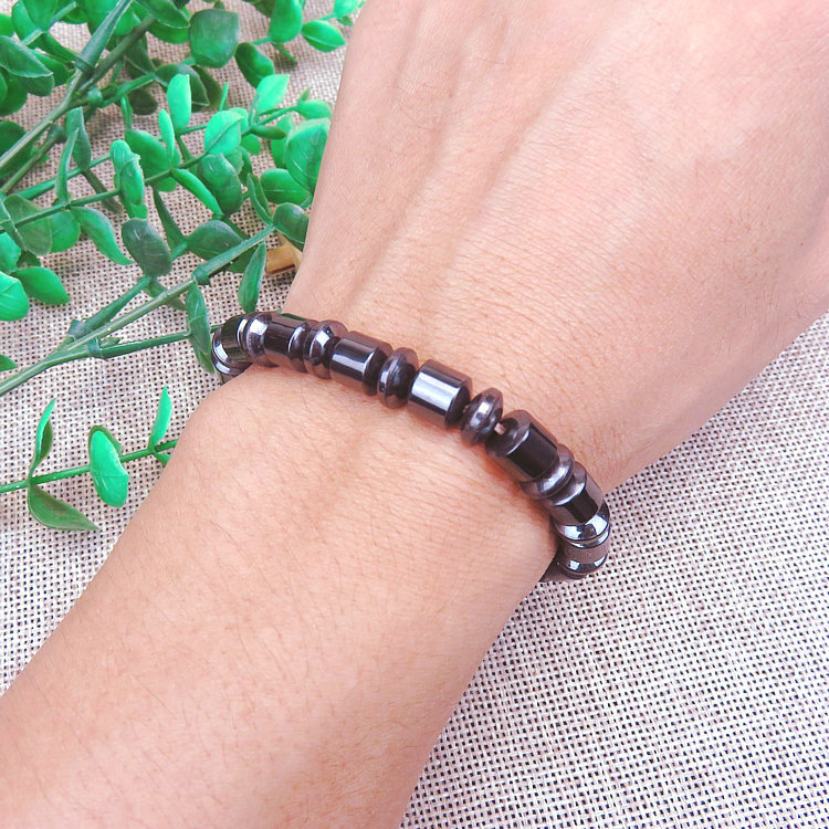 Fashion Magnetic Hematite Stone Bracelets Therapy Health Care Magnet Beads Bracelet Men's Jewelry